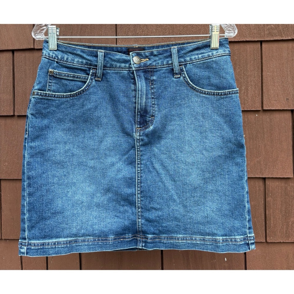 Vintage 90s LEE Blue Jean Denim mini Skirt 8